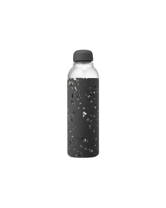 Charcoal Terrazzo Reusable Glass Water Bottle 