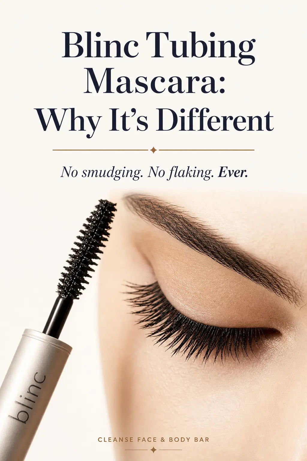 Blinc tubing mascara wand and lashes close-up beauty editorial