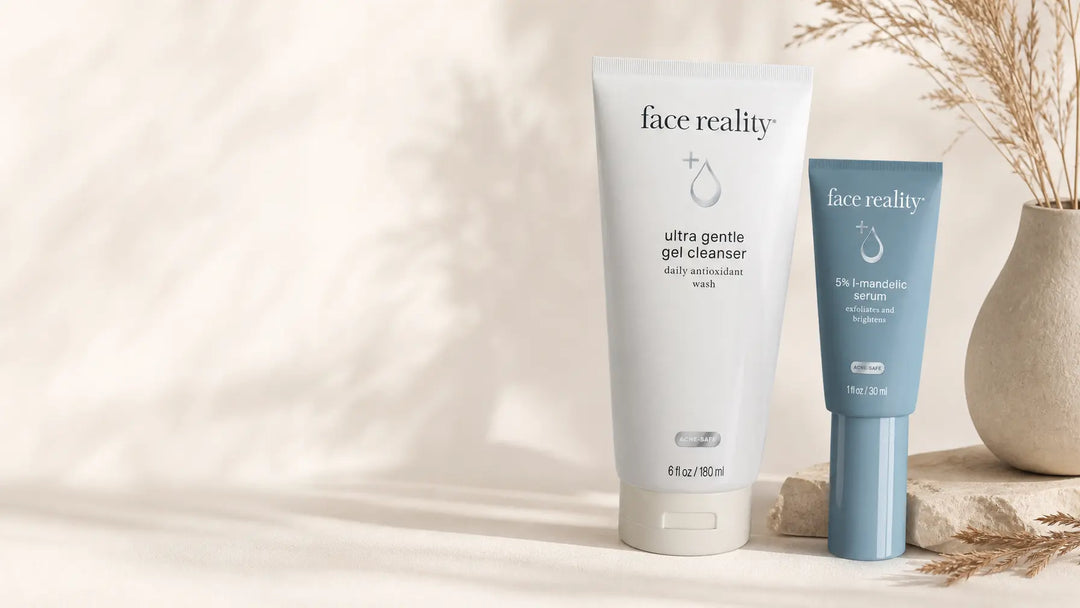 Face Reality Ultra Gentle Cleanser and Mandelic Serum, pregnancy-conscious acne routine
