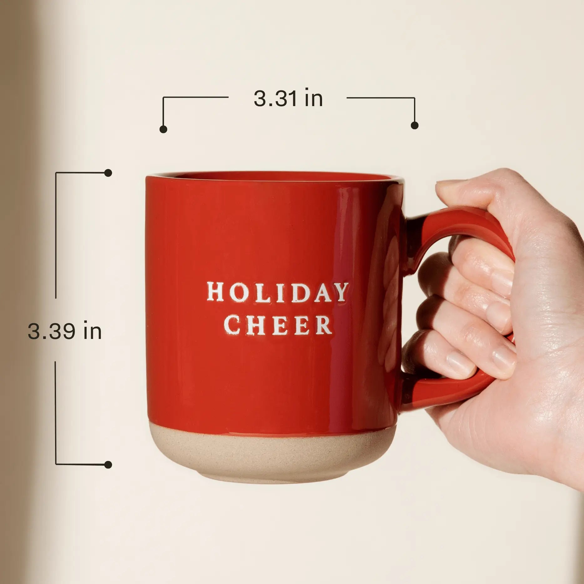 Holiday Cheer 14oz. Red Stoneware Coffee Mug - cleansefaceandbodybar