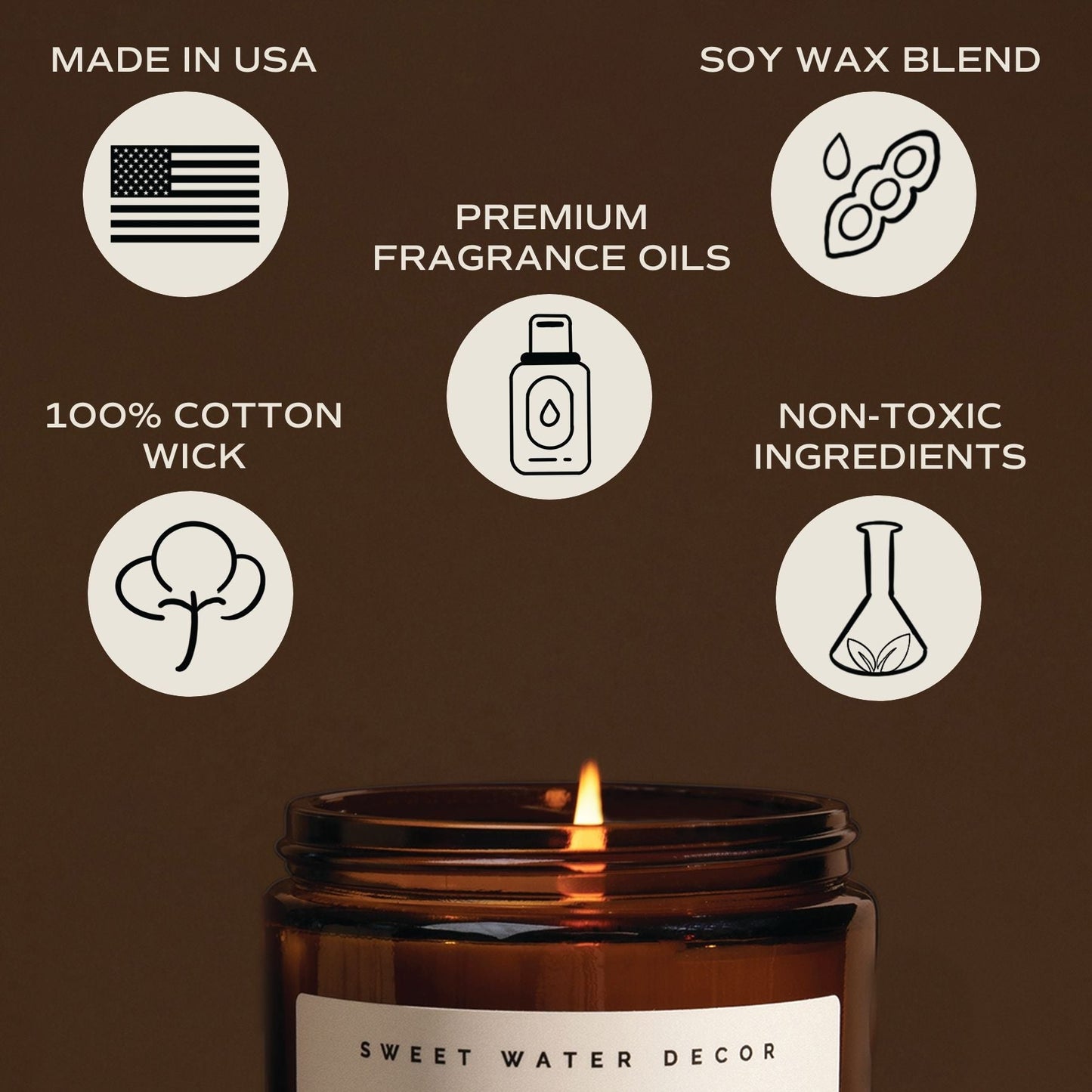 Cashmere and Vanilla Soy Candle Sweet Water Decor