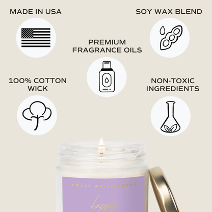 Happy Birthday Soy Candle - 9 oz - cleansefaceandbodybar