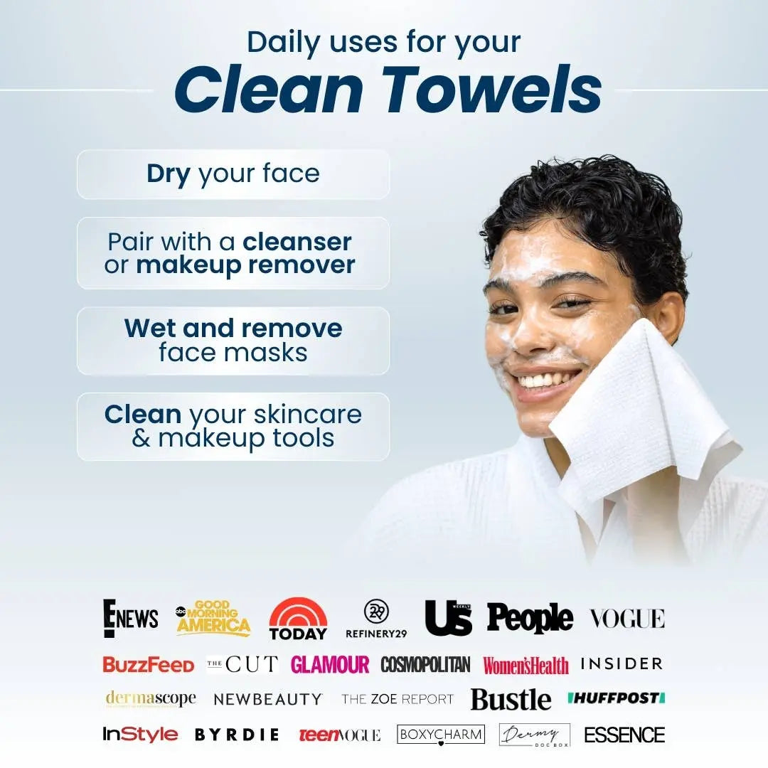 Clean Towels XL™, Disposable Face Towels, 50 Count - cleansefaceandbodybar