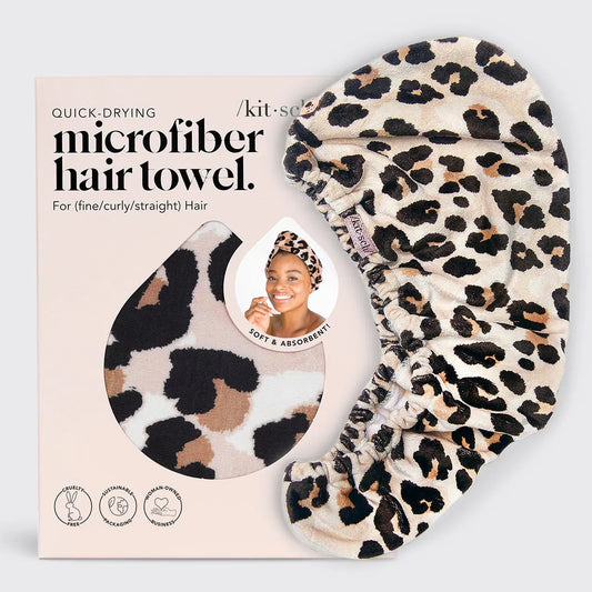 Microfiber Hair Towel in Leopard KITSCH