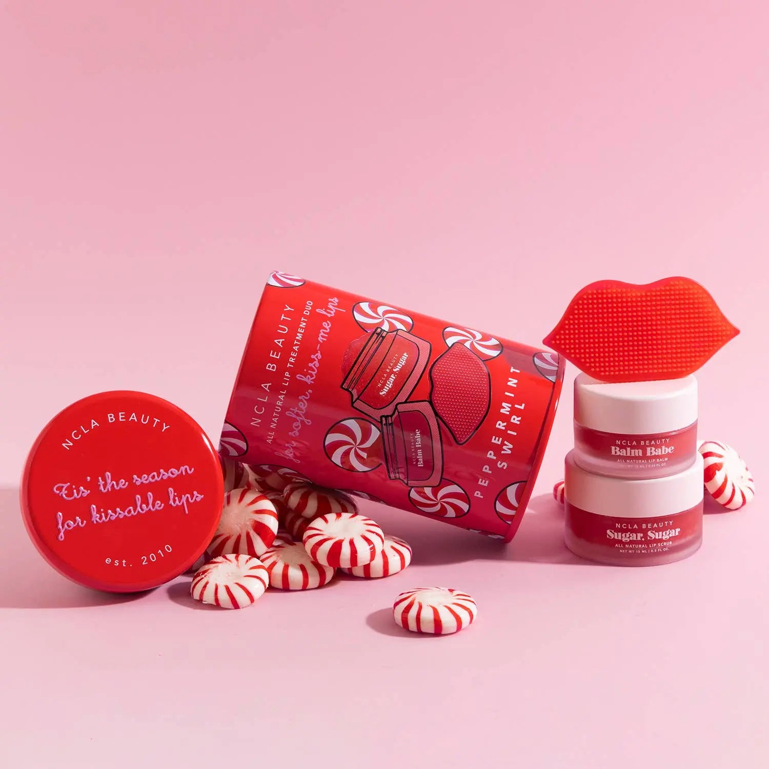 Peppermint Swirl Lip Care Holiday Gift Set NCLA Beauty