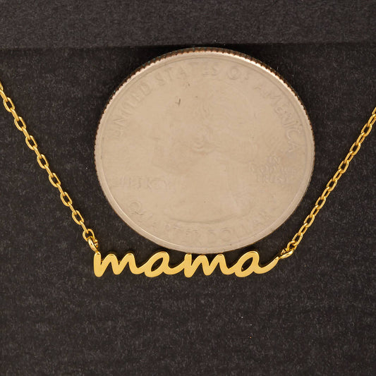 Secret Box Gold Dipped Dainty Mama Pendant Necklace