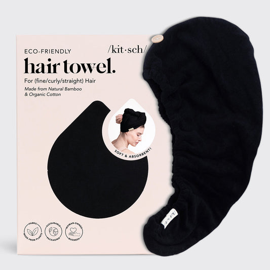 Eco-Friendly Hair Towel - Black KITSCH