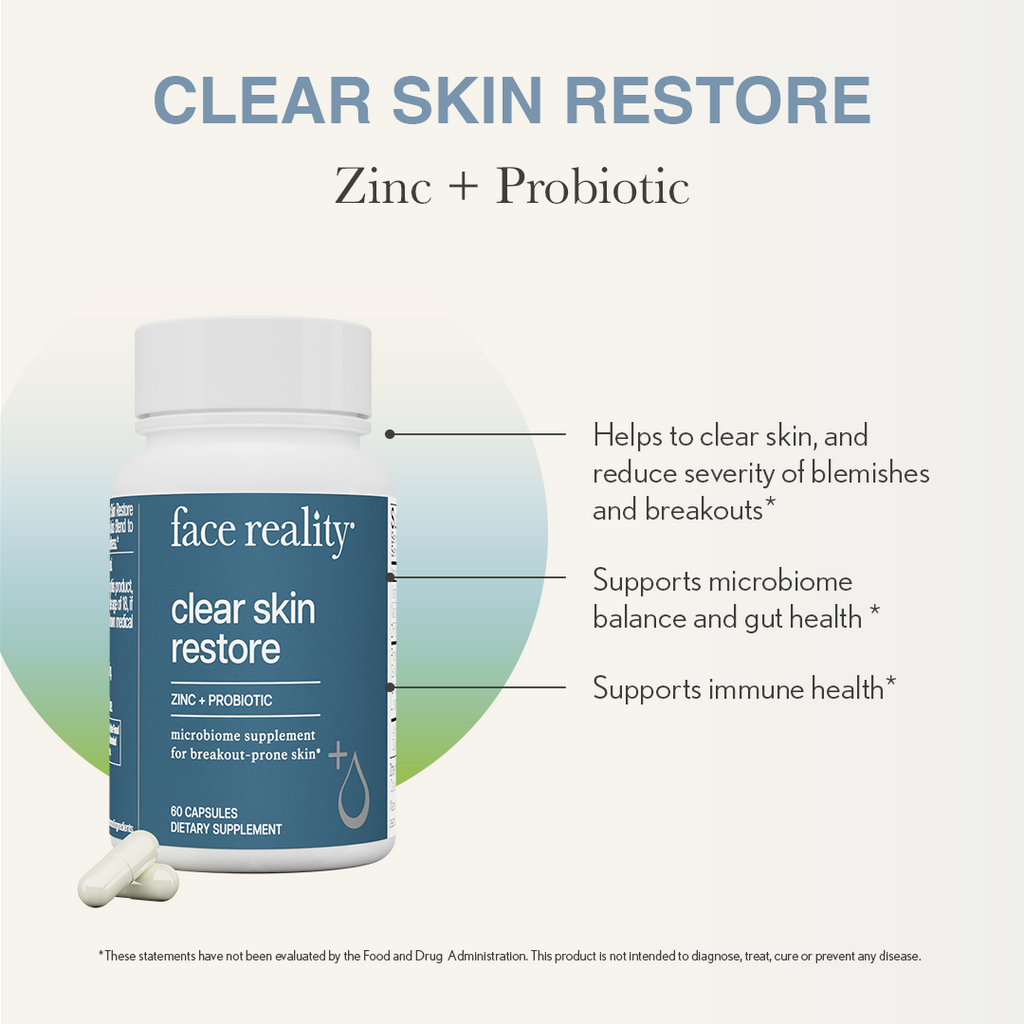 Face Reality | Clear Skin Restore Supplement, zinc supplement, acne vitamin
