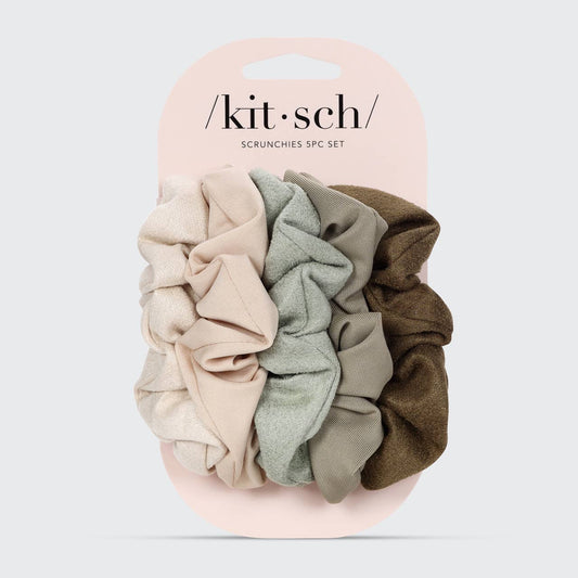 Kitsch | Assorted Textured Scrunchies 5pc Set