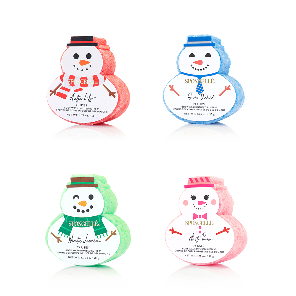 Holiday Snowman Assorted Pack Spongellé Cleanse Face & Body Bar
