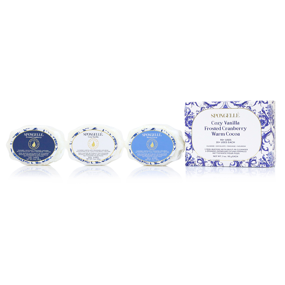 Pedi Buffer Trio Set 3 Spongellé Cleanse Face & Body Bar
