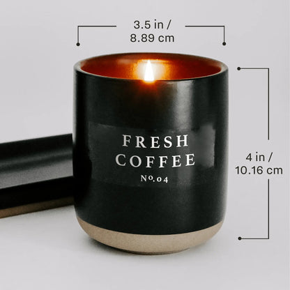 Warm and Cozy Soy Candle - Black Stoneware Jar - 12 oz - cleansefaceandbodybar