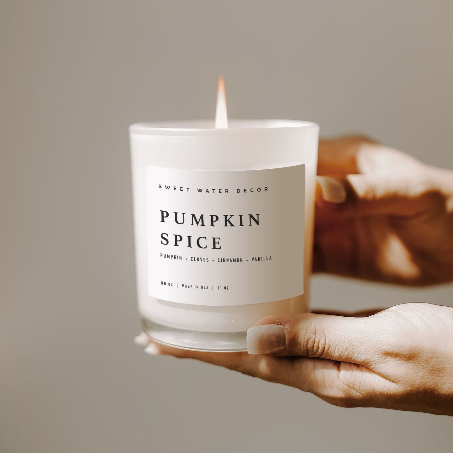 Pumpkin Spice Soy Candle - White Jar - 11 oz - cleansefaceandbodybar