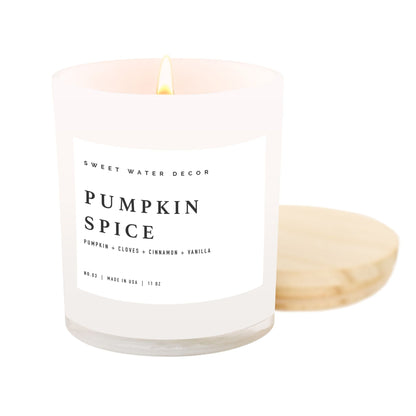 Pumpkin Spice Soy Candle - White Jar - 11 oz - cleansefaceandbodybar