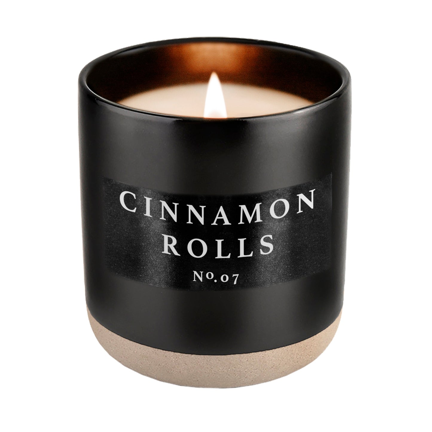 Cinnamon Rolls Soy Candle - Black Stoneware Jar - 12 oz Sweet Water Decor