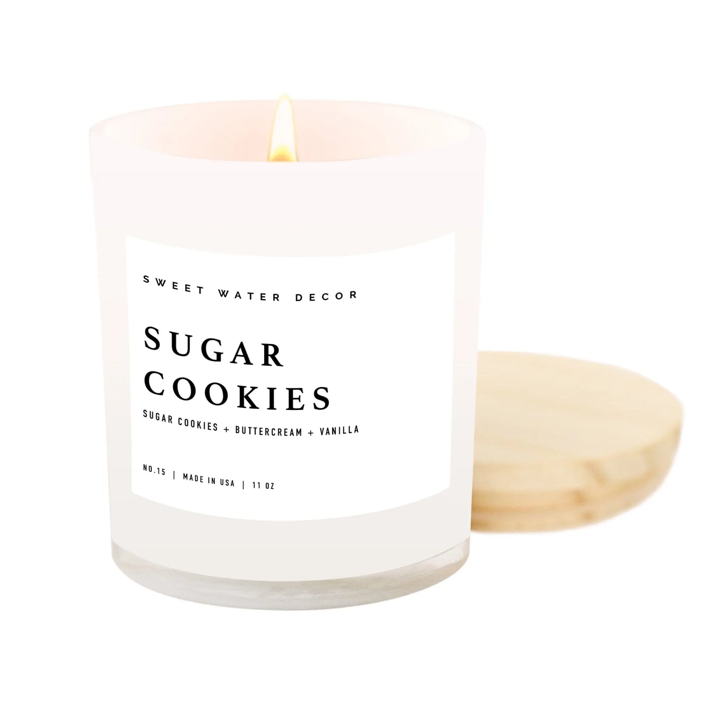 Sugar Cookies Soy Candle - White Jar - 11 oz Sweet Water Decor