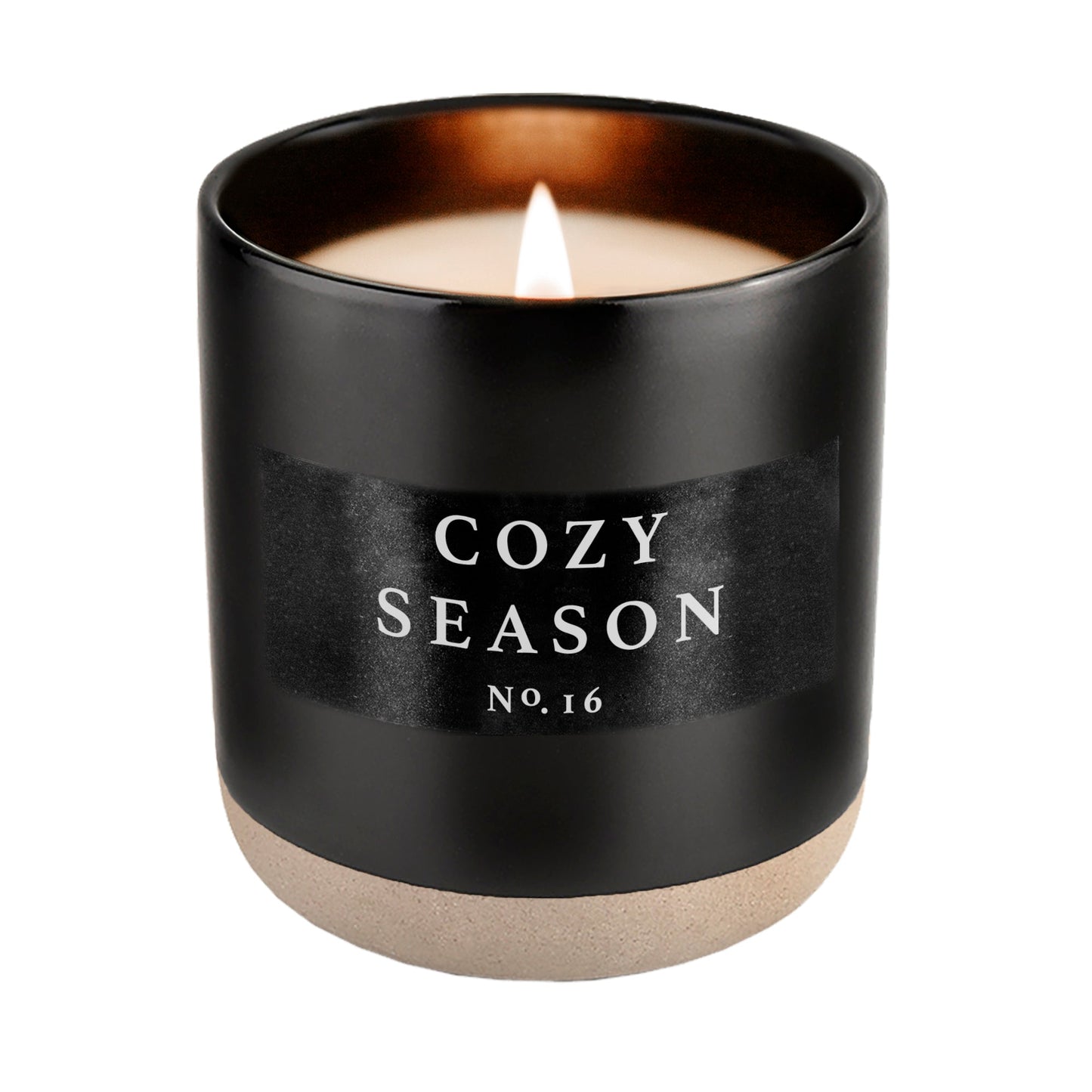 Cozy Season Soy Candle - Black Stoneware Jar - 12 oz Sweet Water Decor