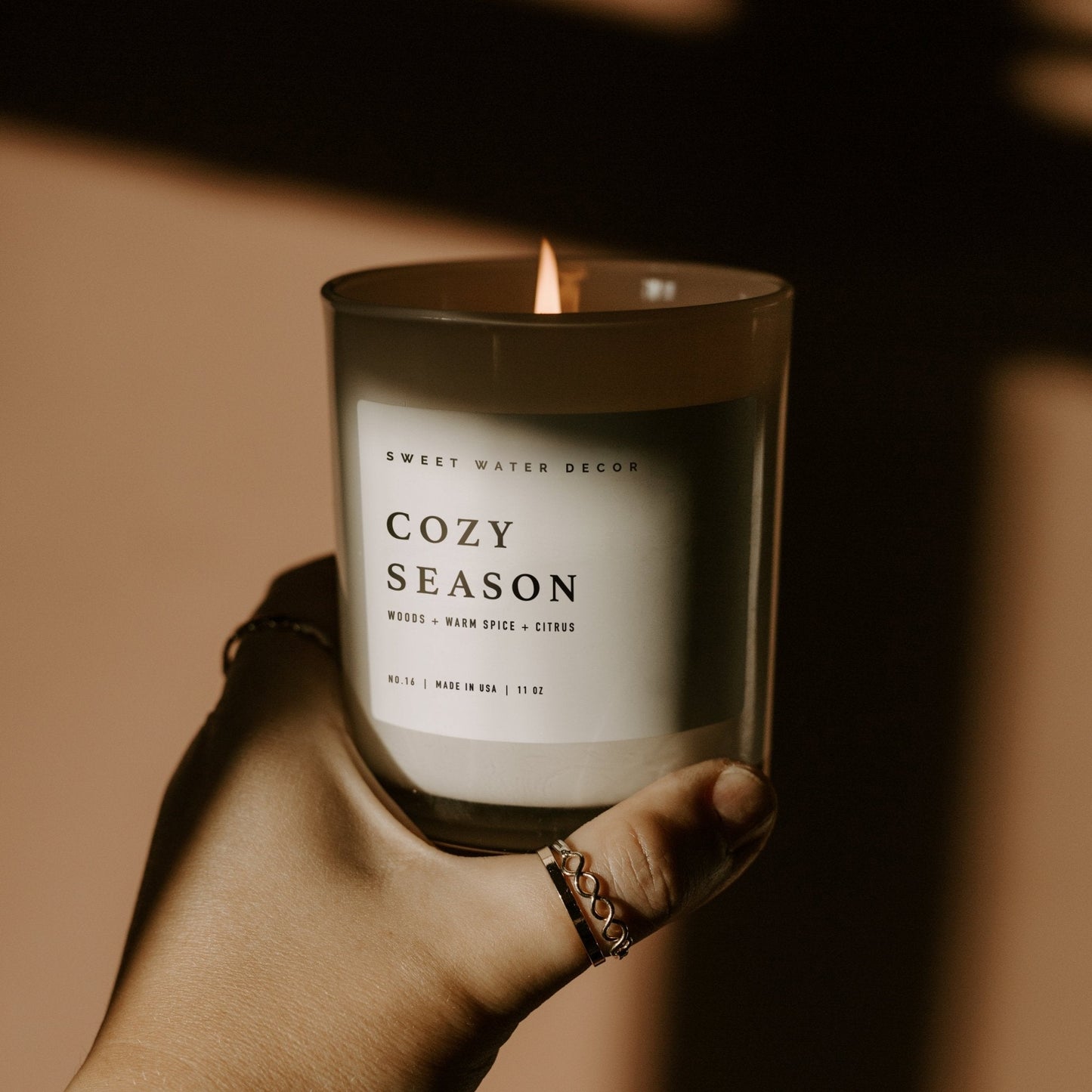 Cozy Season Soy Candle - White Jar - 11 oz Sweet Water Decor