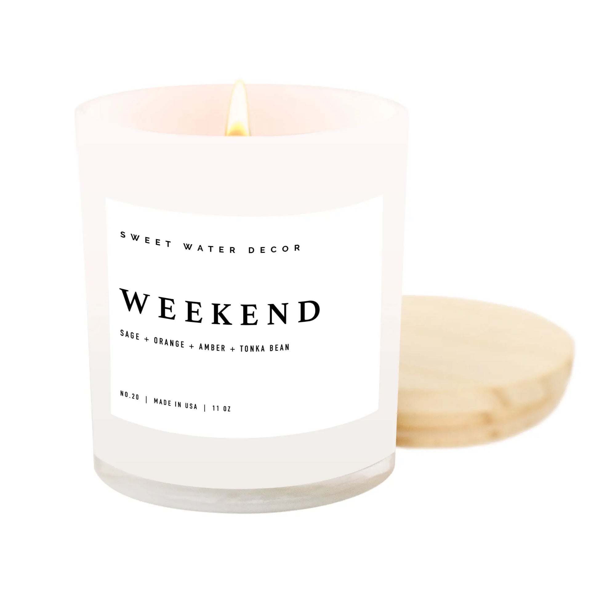 Weekend Soy Candle - White Jar - 11 oz - cleansefaceandbodybar