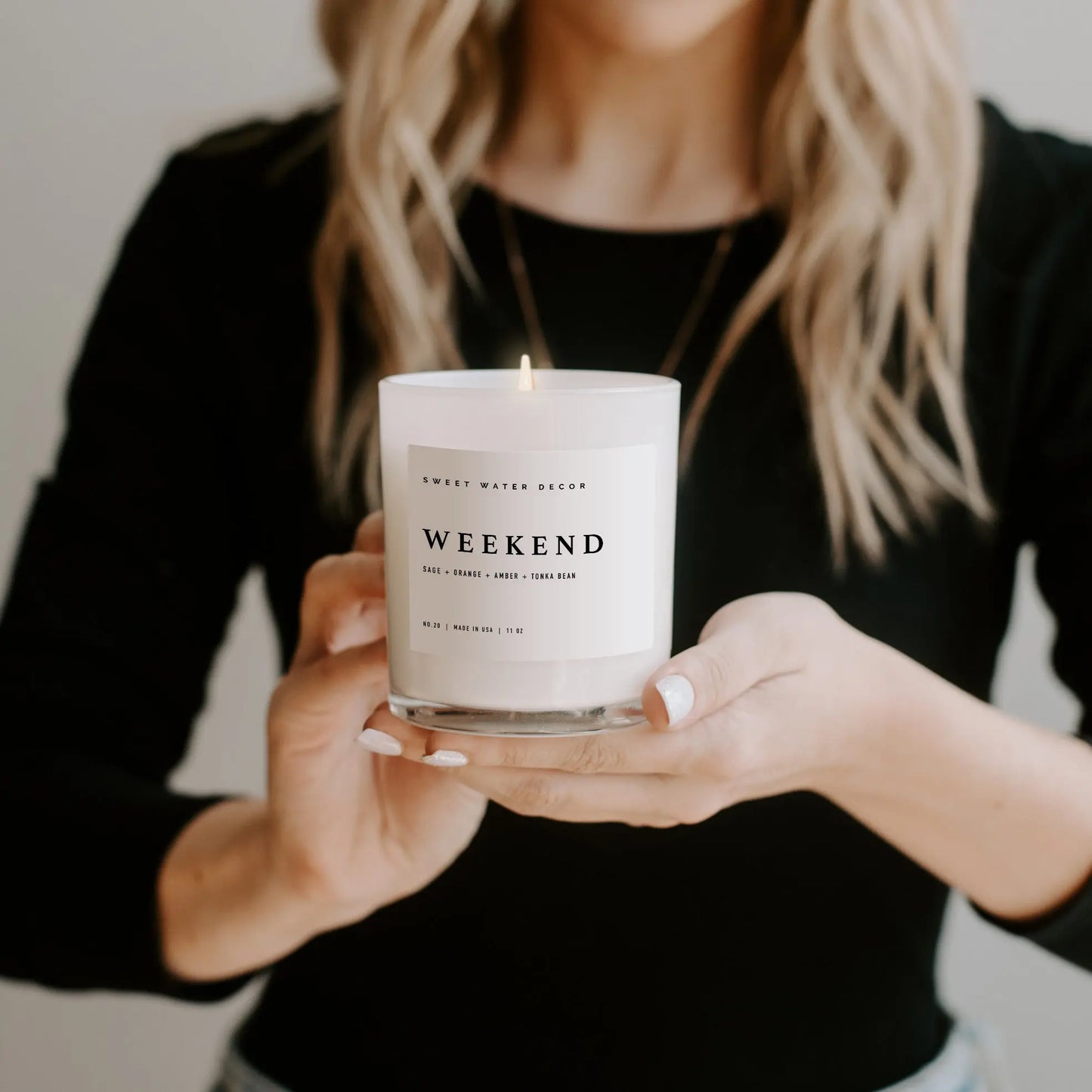 Weekend Soy Candle - White Jar - 11 oz - cleansefaceandbodybar