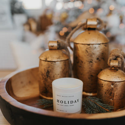 Holiday Soy Candle - White Jar - 11 oz - cleansefaceandbodybar