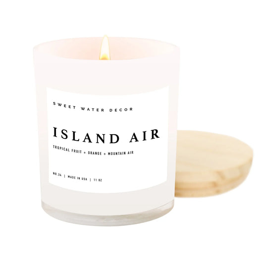 Island Air Soy Candle - White Jar - 11 oz - cleansefaceandbodybar