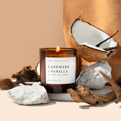 Cashmere and Vanilla Soy Candle Sweet Water Decor