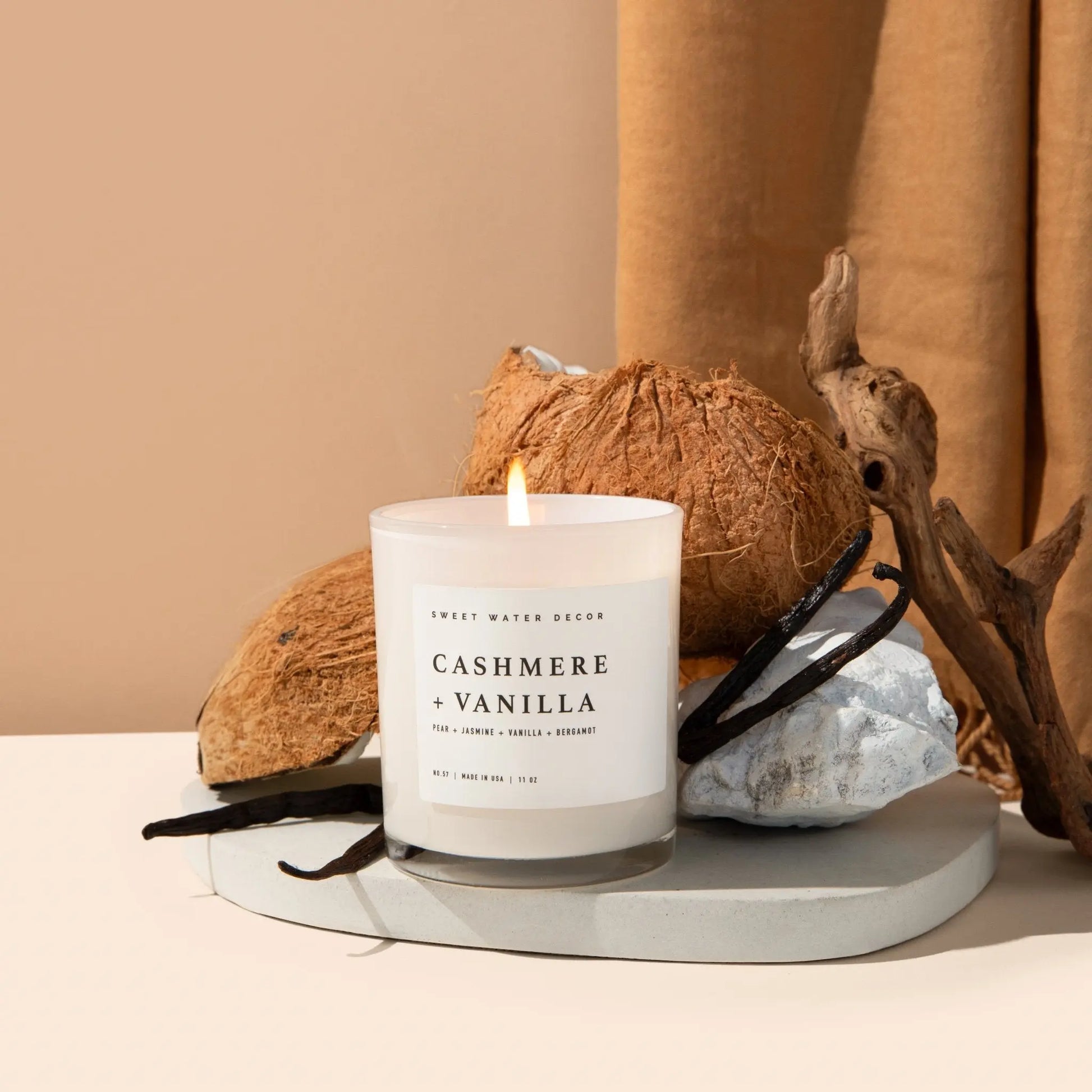 Cashmere and Vanilla Soy Candle Sweet Water Decor