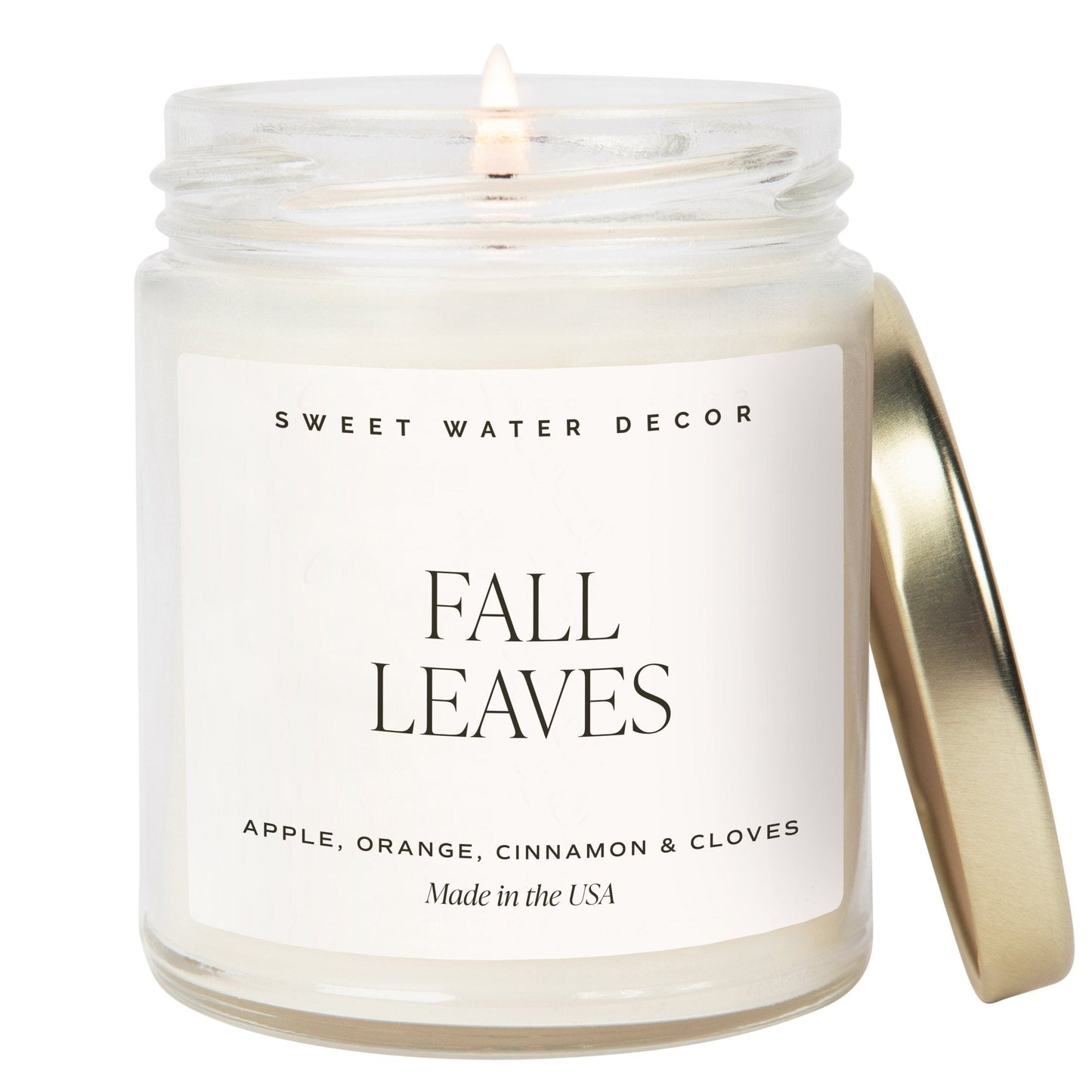 Fall Leaves Soy Candle - Clear Jar - 9 oz Sweet Water Decor