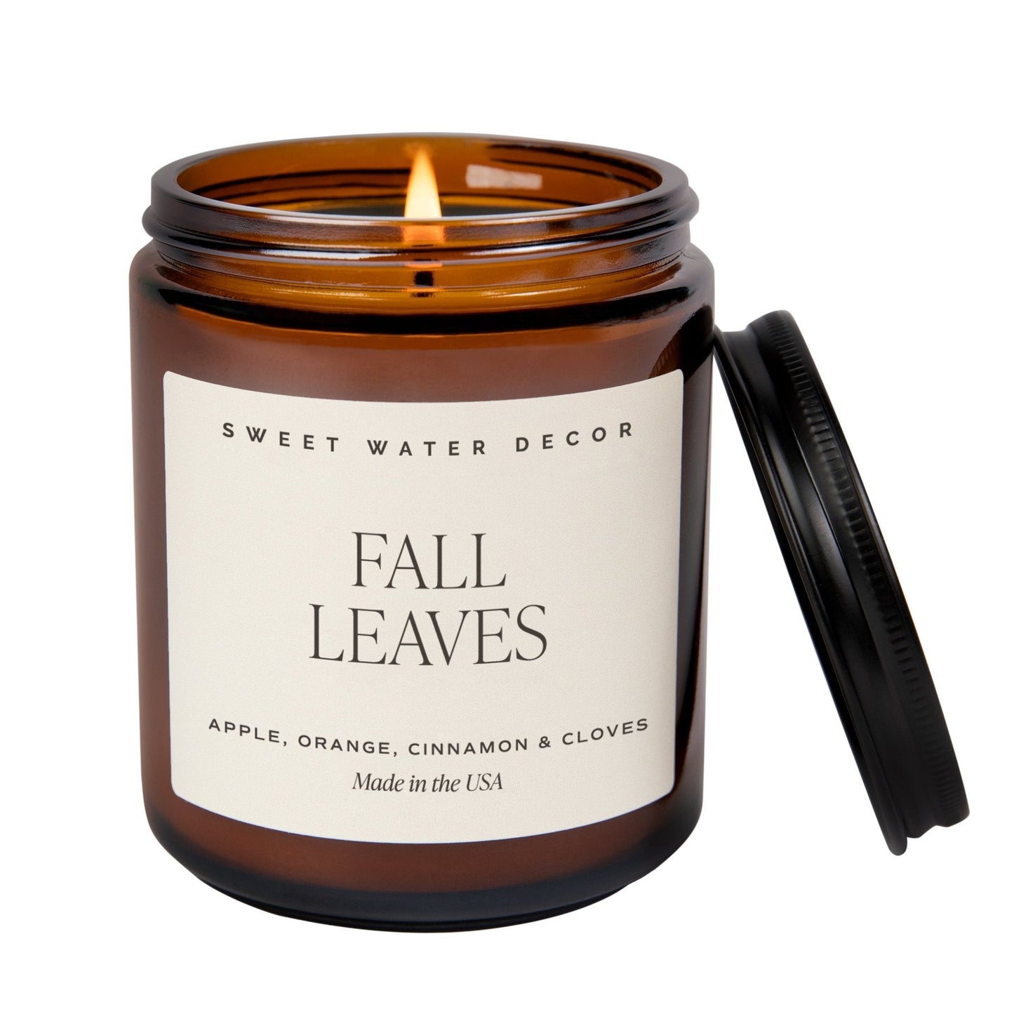 Fall Leaves Soy Candle - Amber Jar - 9 oz