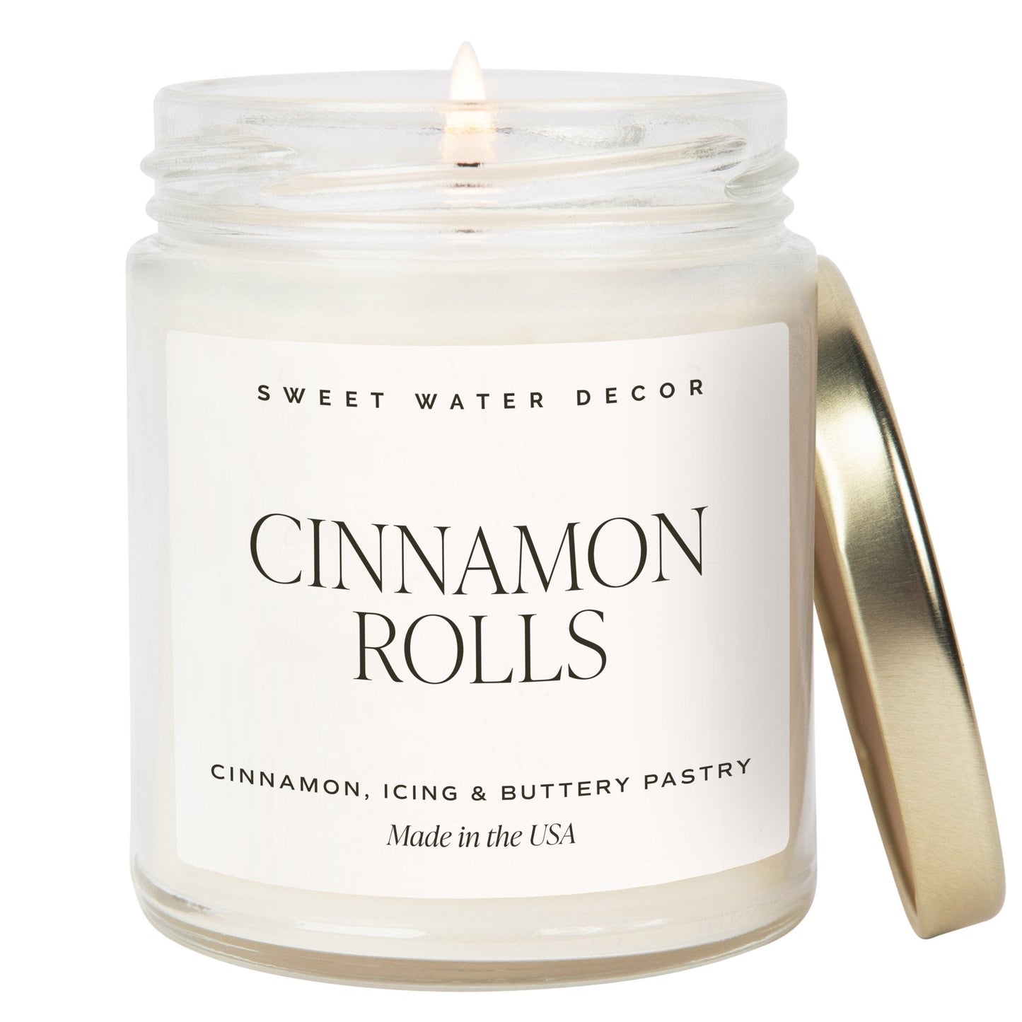 Cinnamon Rolls Soy Candle - Clear Jar - 9 oz Sweet Water Decor