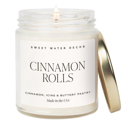 Cinnamon Rolls Soy Candle - Clear Jar - 9 oz Sweet Water Decor