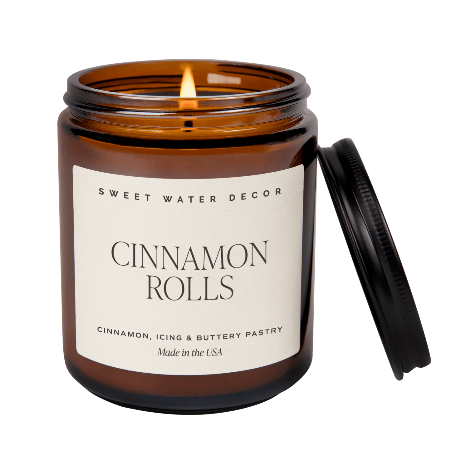 Cinnamon Rolls Soy Candle - Amber Jar - 9 oz Sweet Water Decor