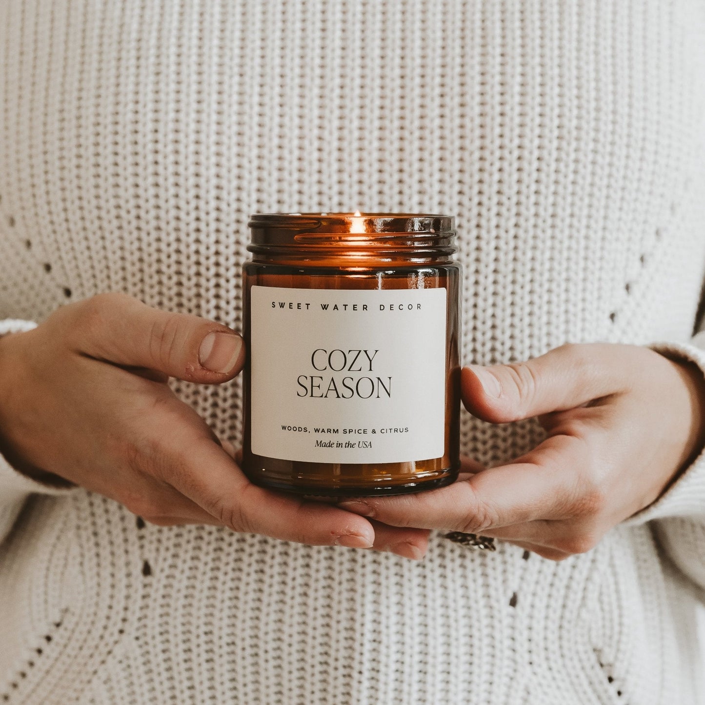 Cozy Season Soy Candle - Amber Jar - 9 oz