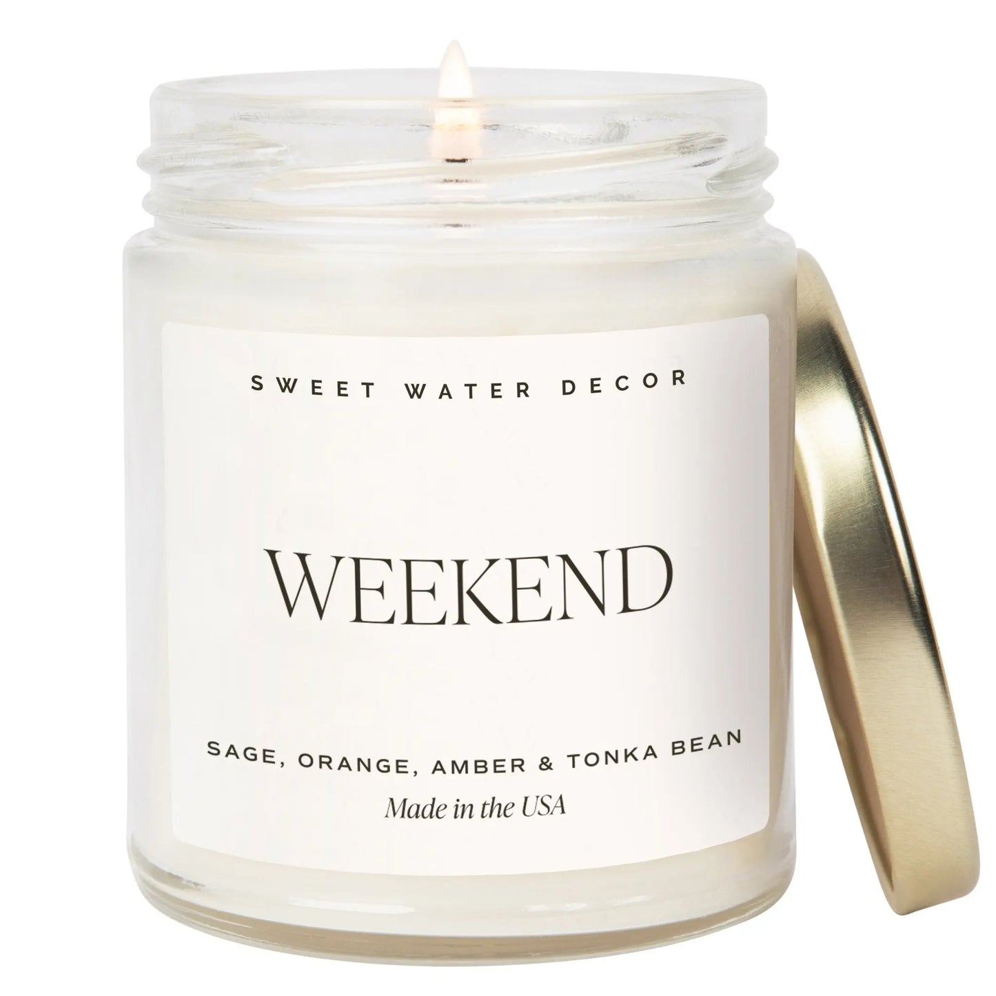 Weekend Soy Candle - Clear Jar - 9 oz - cleansefaceandbodybar