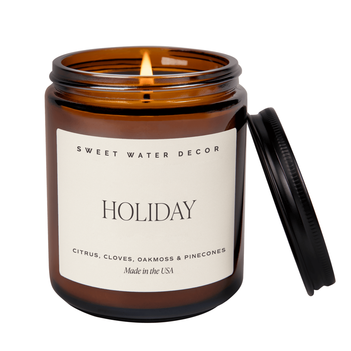 Holiday Soy Candle - Amber Jar - 9 oz - cleansefaceandbodybar