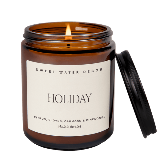 Holiday Soy Candle - Amber Jar - 9 oz