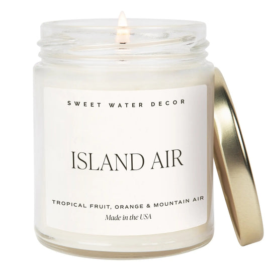 Island Air Soy Candle - Clear Jar - 9 oz - cleansefaceandbodybar