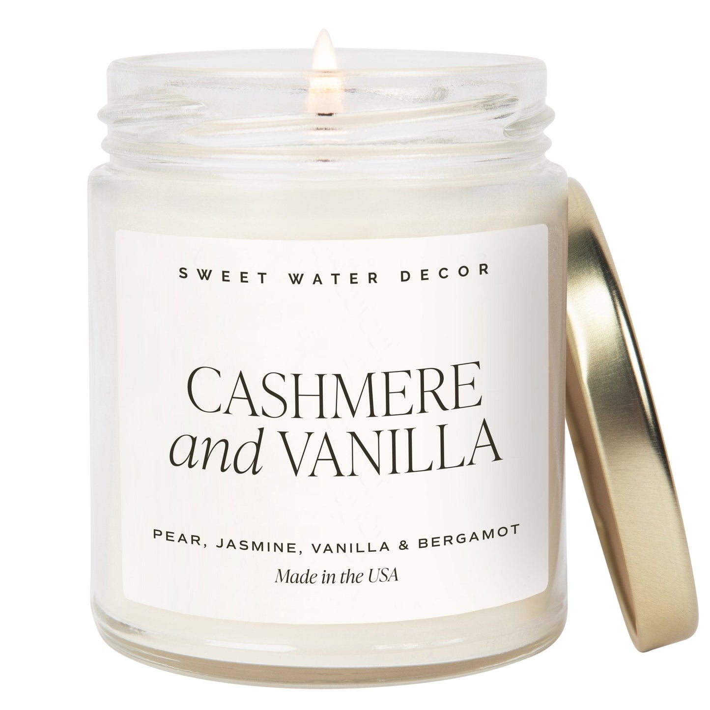 Cashmere and Vanilla Soy Candle Sweet Water Decor