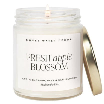 Fresh Apple Blossom Soy Candle - Clear Jar - 9 oz