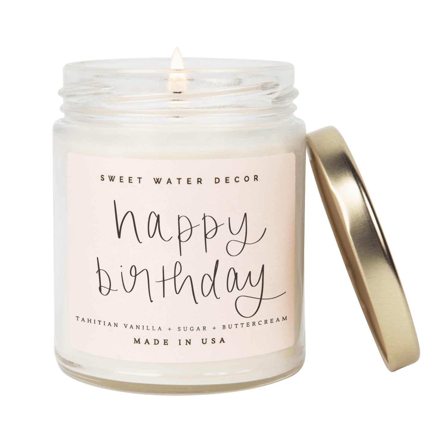 Happy Birthday Soy Candle - Clear Jar - 9 oz