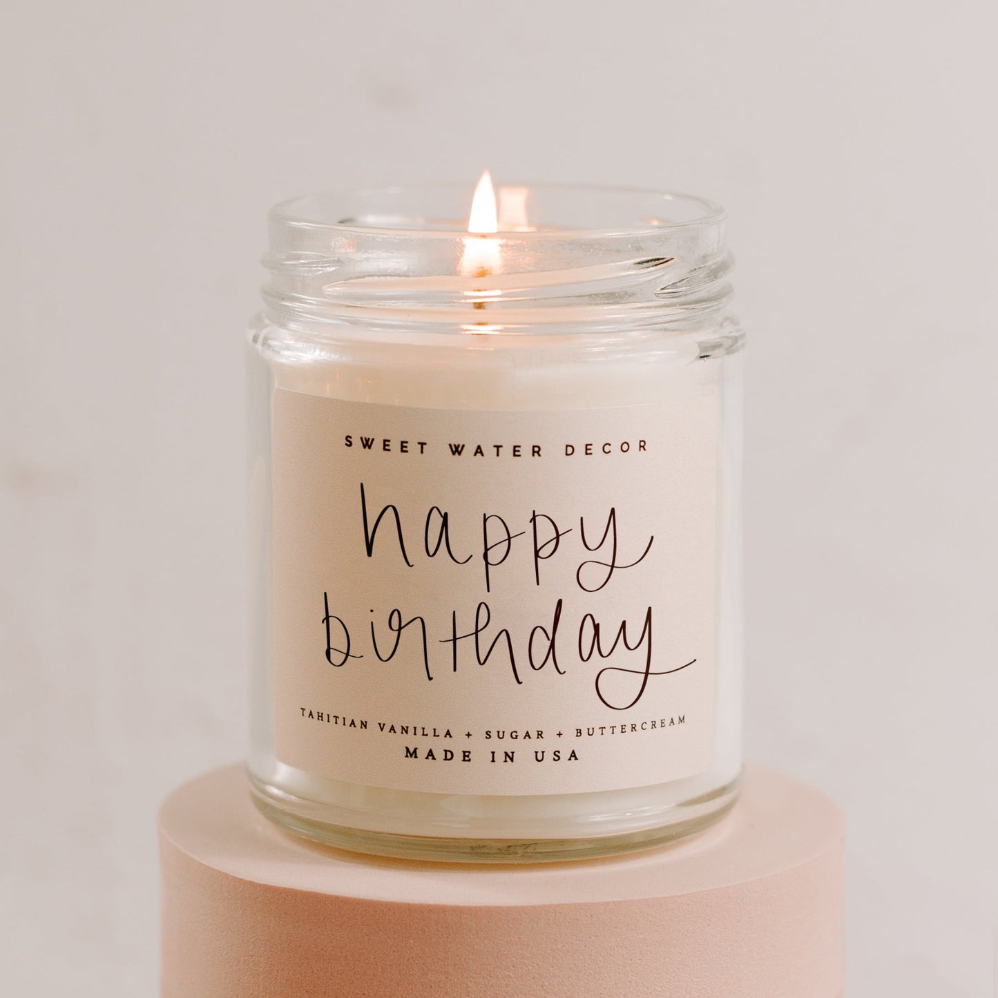 Happy Birthday Soy Candle - Clear Jar - 9 oz - cleansefaceandbodybar