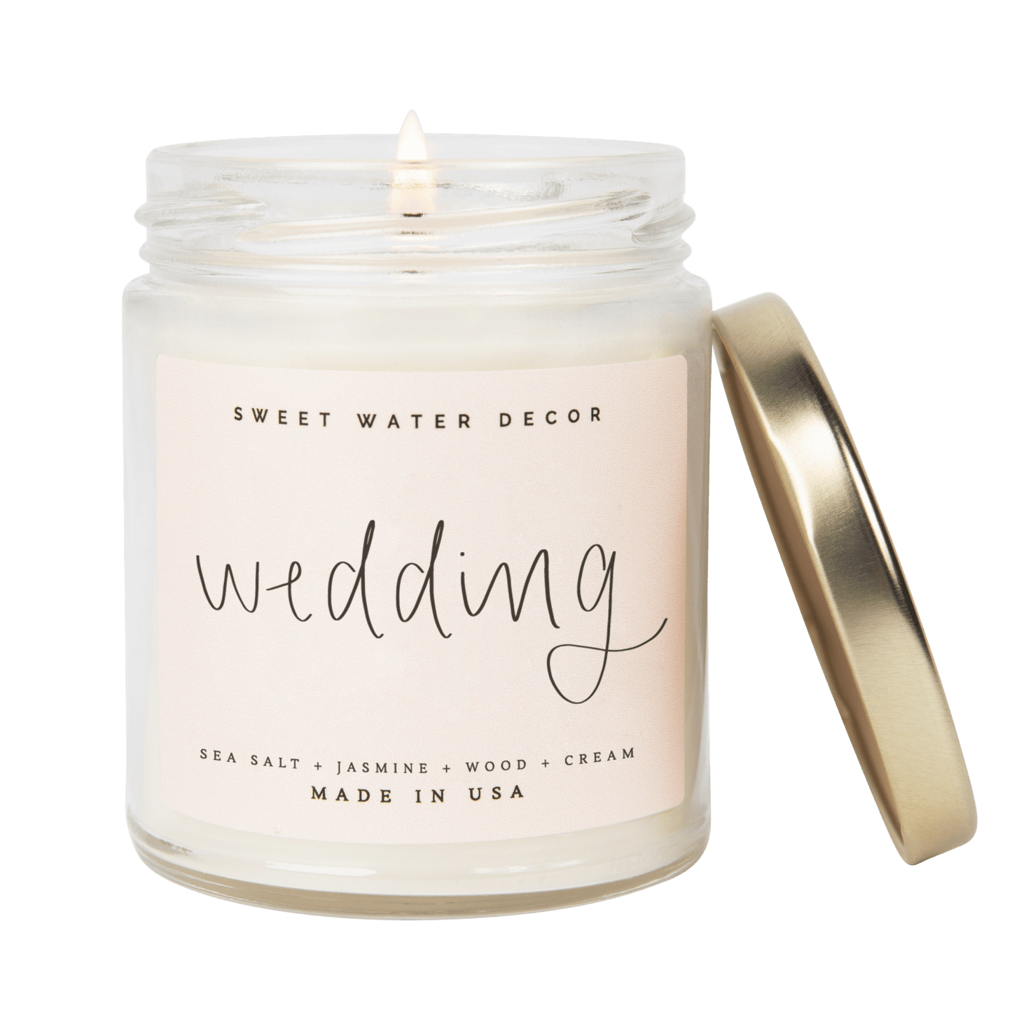 Wedding Soy Candle - Clear Jar - 9 oz - cleansefaceandbodybar