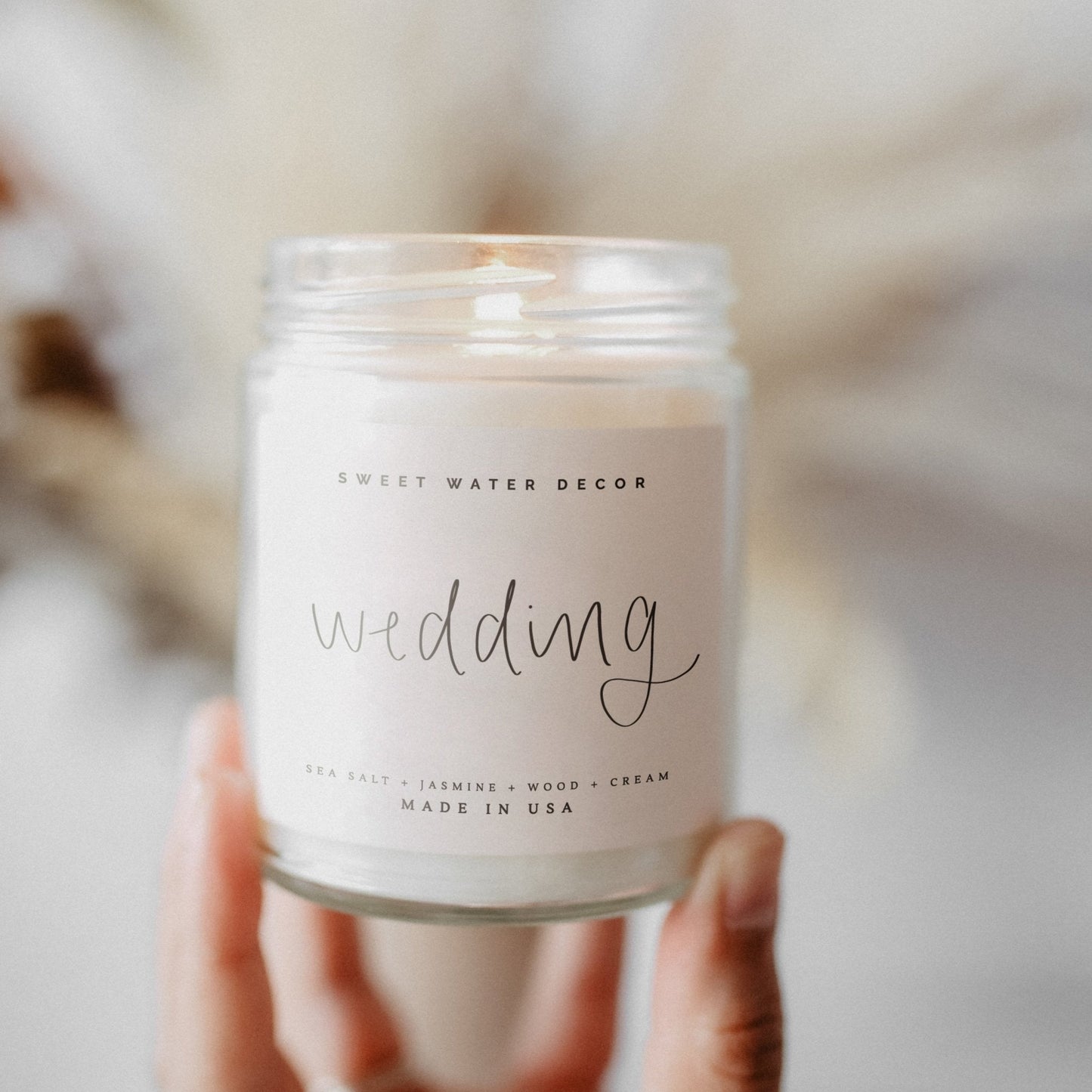 Wedding Soy Candle - Clear Jar - 9 oz - cleansefaceandbodybar