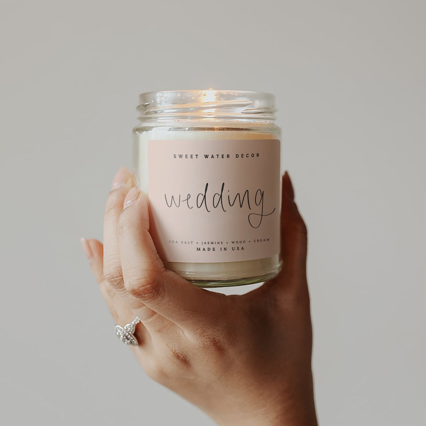 Wedding Soy Candle - Clear Jar - 9 oz - cleansefaceandbodybar