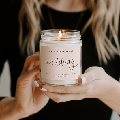 Wedding Soy Candle - Clear Jar - 9 oz - cleansefaceandbodybar