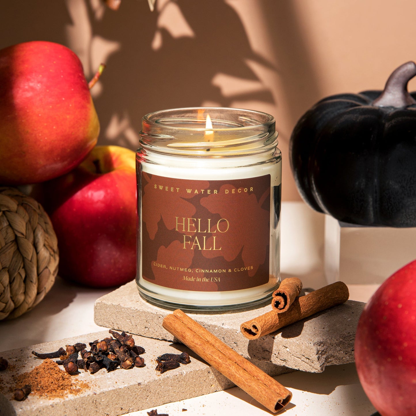 Hello Fall Soy Candle | 9oz. Clear Jar