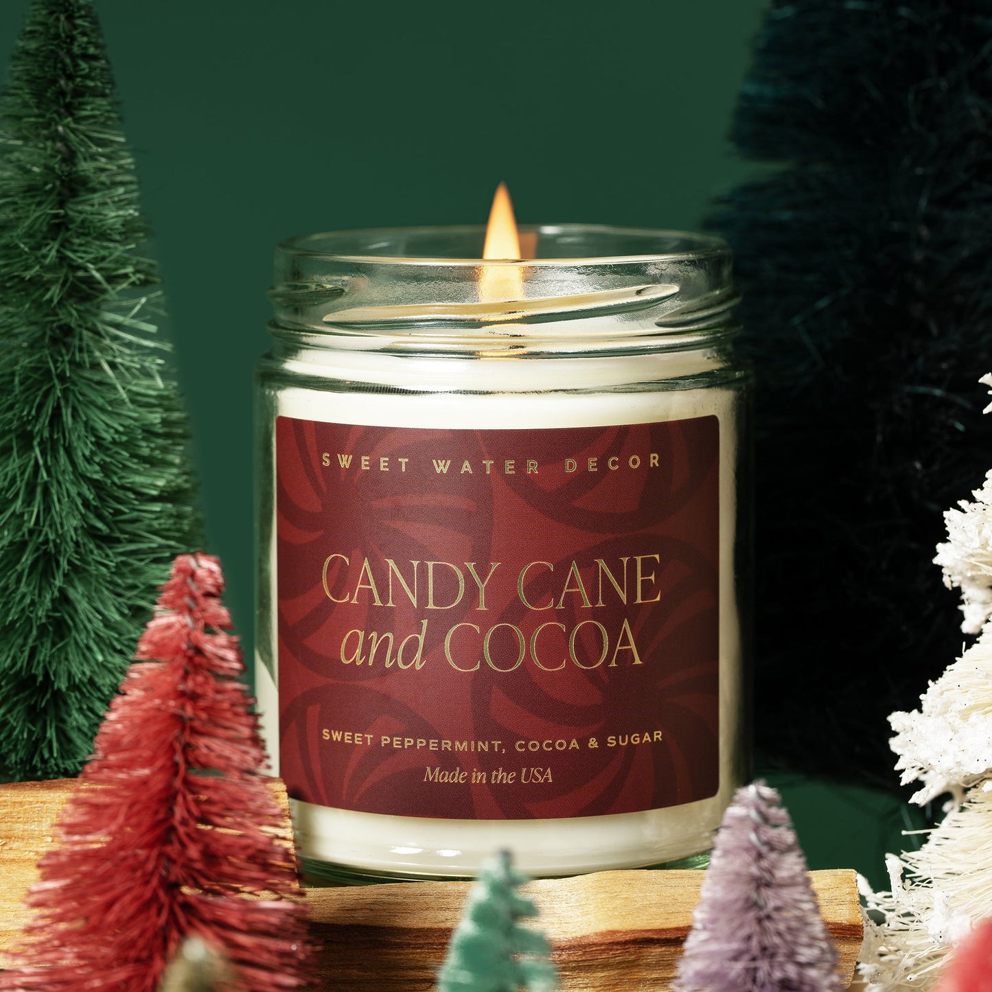 Candy Cane and Cocoa Soy Candle Sweet Water Decor