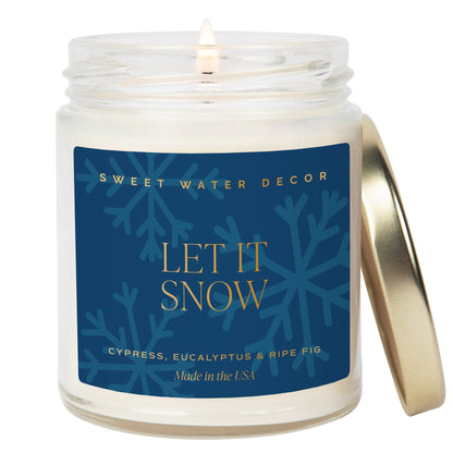 Let It Snow Soy Candle | 9oz. Clear Jar - cleansefaceandbodybar