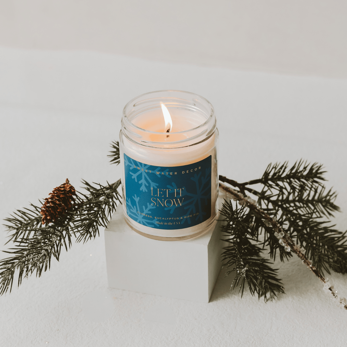 Let It Snow Soy Candle | 9oz. Clear Jar